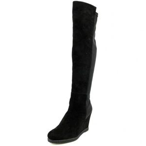 COPY - Suede knee high wedge boot
